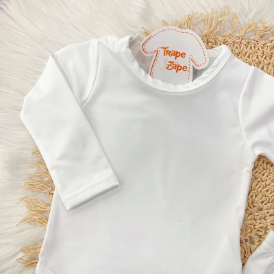 Conj. Body Manga Longa e Calça em Malha Térmica com Proteção UV50+- Branco